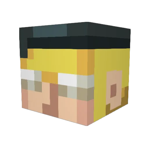 Tarticlem Minecraft avatar head, 3D render