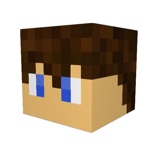 Tarukino Minecraft avatar head, 3D render