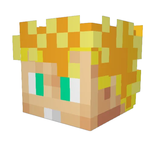Tarzter Minecraft avatar head, 3D render