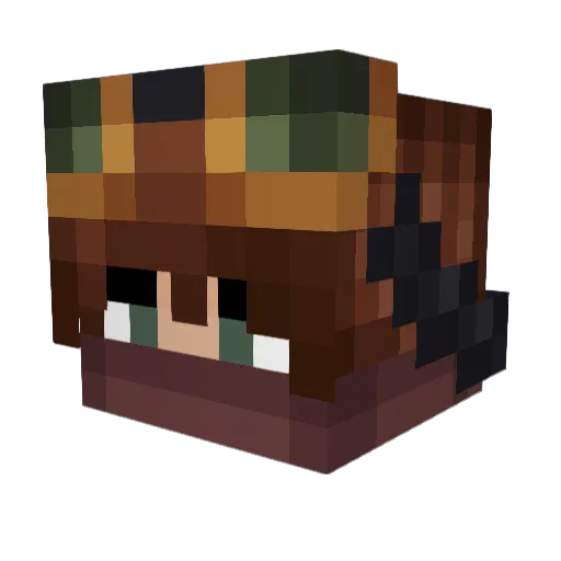 Tash101 Minecraft avatar head, 3D render