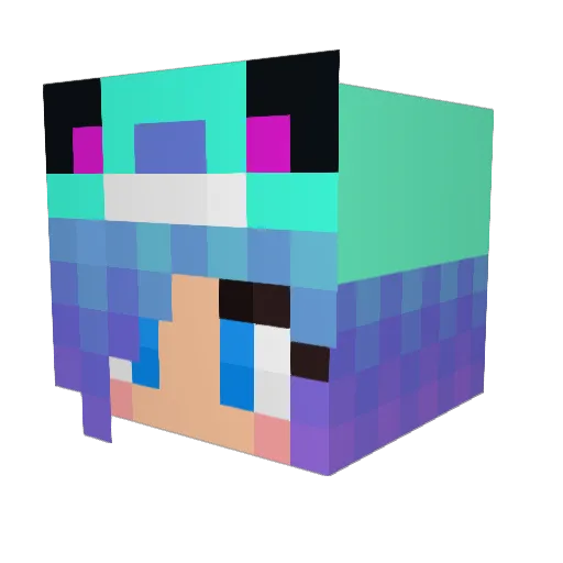 Tasha727 Minecraft avatar head, 3D render