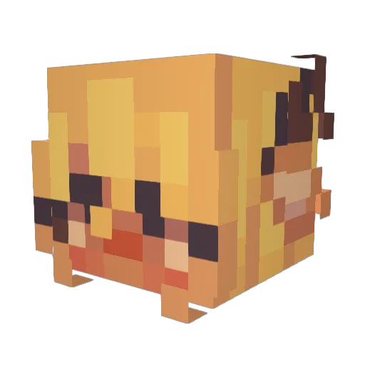 Tashia Minecraft avatar head, 3D render