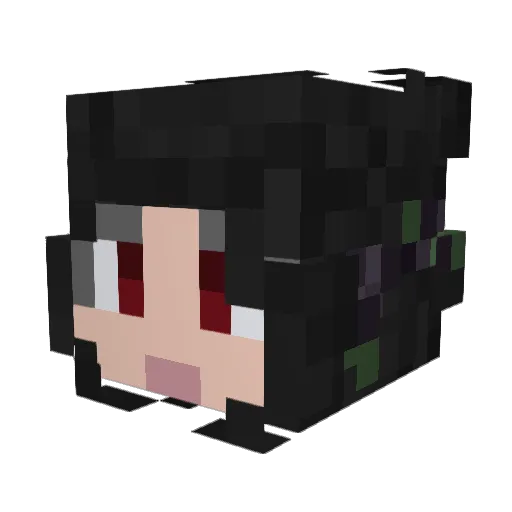 Tashiris Minecraft avatar head, 3D render