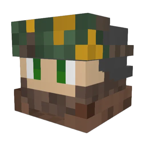 Taskreaper Minecraft avatar head, 3D render