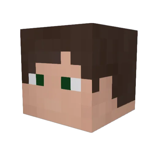 TasogareDoki Minecraft avatar head, 3D render