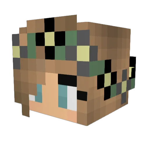 Tassemin Minecraft avatar head, 3D render