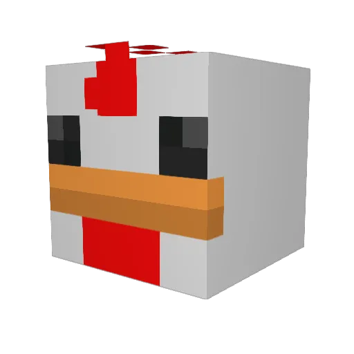 TastyMeatStick Minecraft avatar head, 3D render