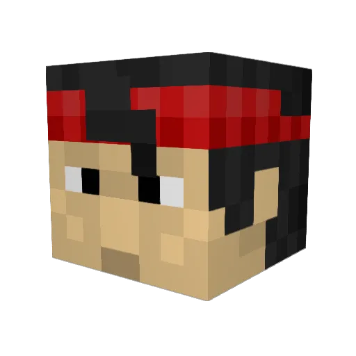 Tasumodo Minecraft avatar head, 3D render