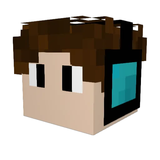 TatRandomGamer Minecraft avatar head, 3D render