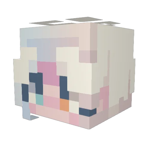 TataraRose Minecraft avatar head, 3D render