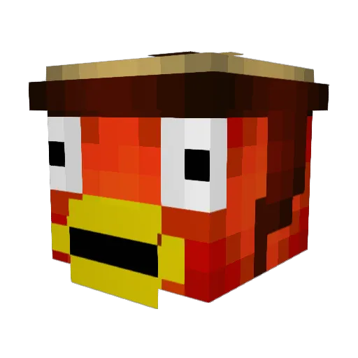 TateLondong Minecraft avatar head, 3D render