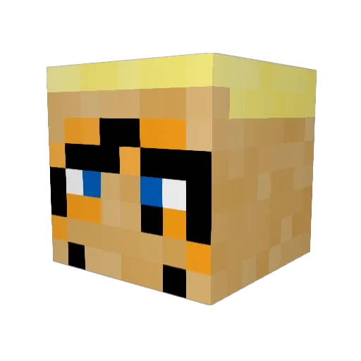 TaterSnake Minecraft avatar head, 3D render
