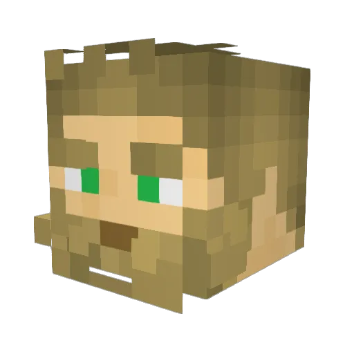 Taterman2022 Minecraft avatar head, 3D render