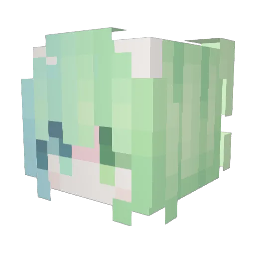 Tathagata Minecraft avatar head, 3D render