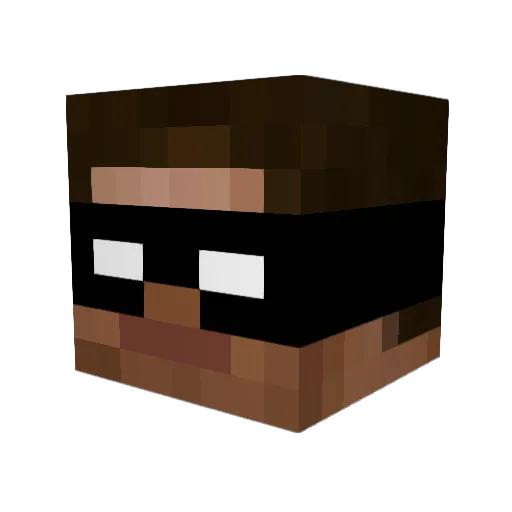 Tathoe Minecraft avatar head, 3D render