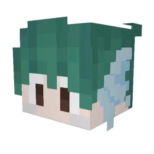 TatiAiri Minecraft avatar head, 3D render