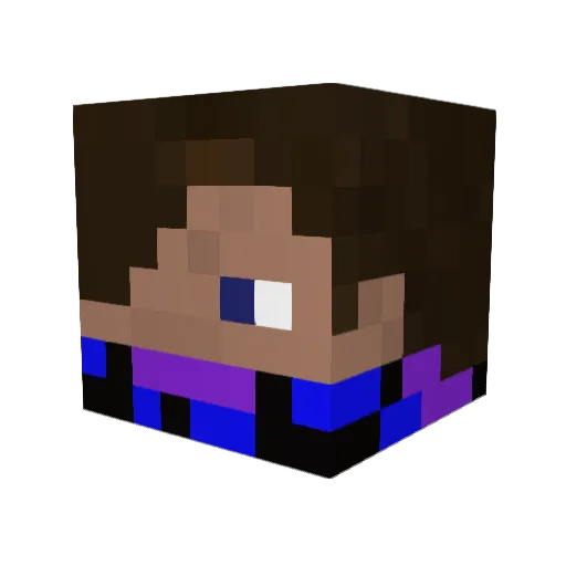 TatiTaTout Minecraft avatar head, 3D render
