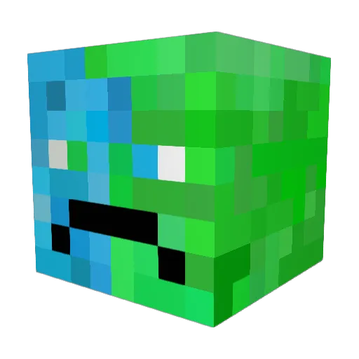 Tatolek Minecraft avatar head, 3D render