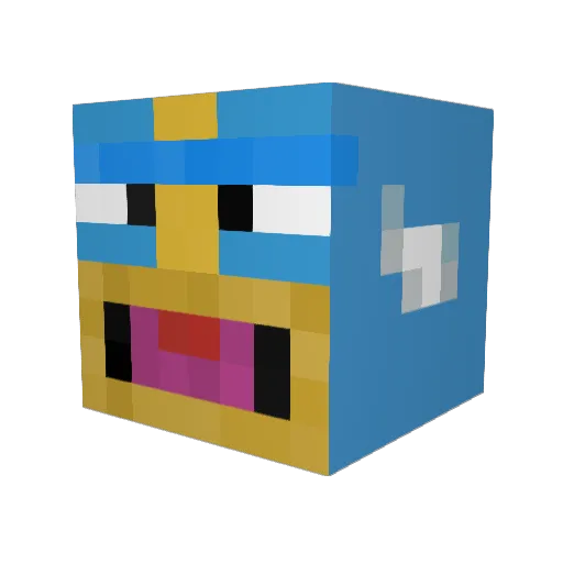 Tatoodlez Minecraft avatar head, 3D render