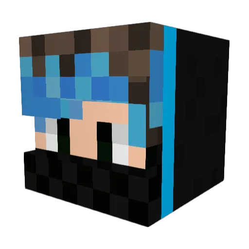 Tatout Minecraft avatar head, 3D render