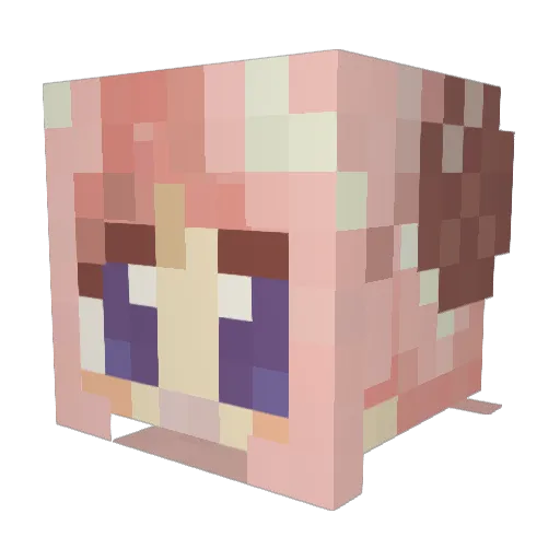Tatti_chan Minecraft avatar head, 3D render