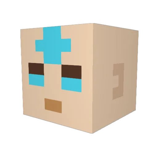 Tatzzze Minecraft avatar head, 3D render