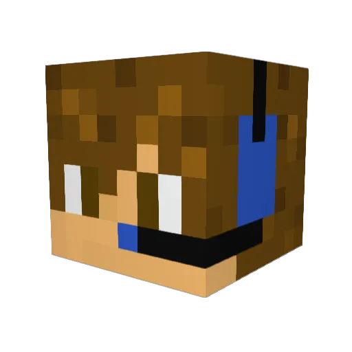 TauDK Minecraft avatar head, 3D render