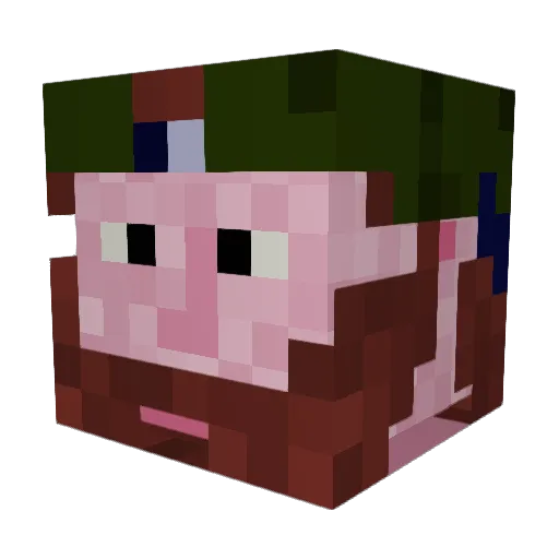 Taubenkaiser Minecraft avatar head, 3D render