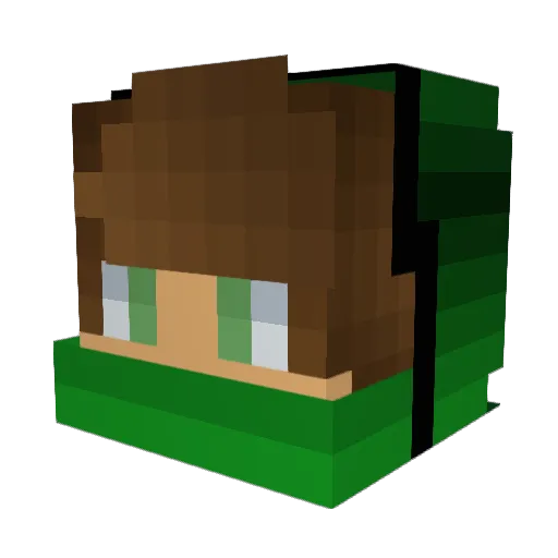 Taubenvater Minecraft avatar head, 3D render