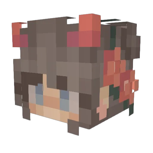 Taushka Minecraft avatar head, 3D render