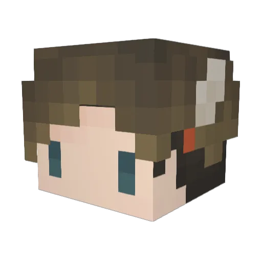 Tawao Minecraft avatar head, 3D render