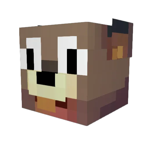 TawgosW Minecraft avatar head, 3D render