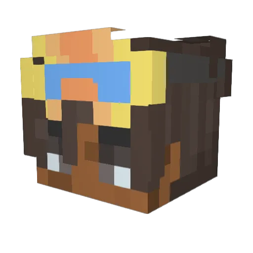 TaxTime Minecraft avatar head, 3D render