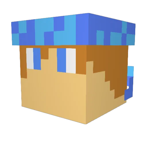 TaxingDonkey Minecraft avatar head, 3D render
