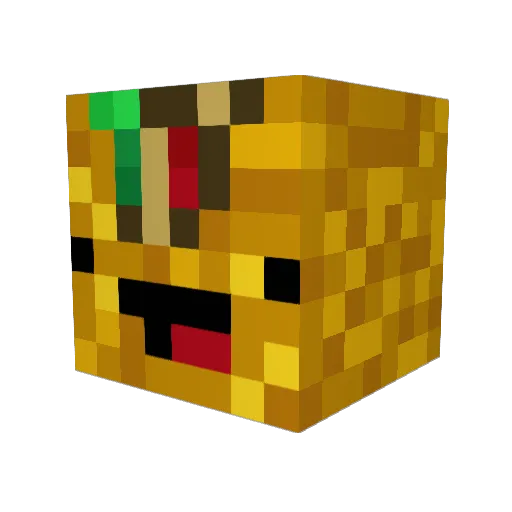 Taxos_ Minecraft avatar head, 3D render