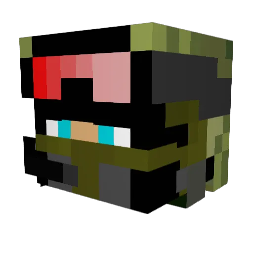 Taxxen Minecraft avatar head, 3D render