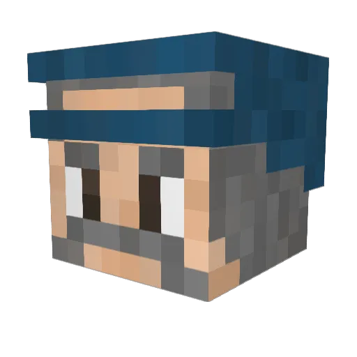 Taxydromos Minecraft avatar head, 3D render