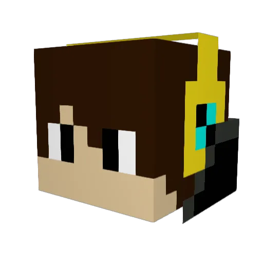 TaySonic Minecraft avatar head, 3D render