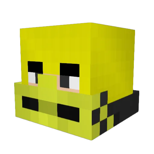 TayStation Minecraft avatar head, 3D render
