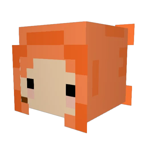 TayaAiea Minecraft avatar head, 3D render
