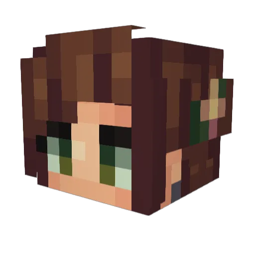 Tayanana Minecraft avatar head, 3D render