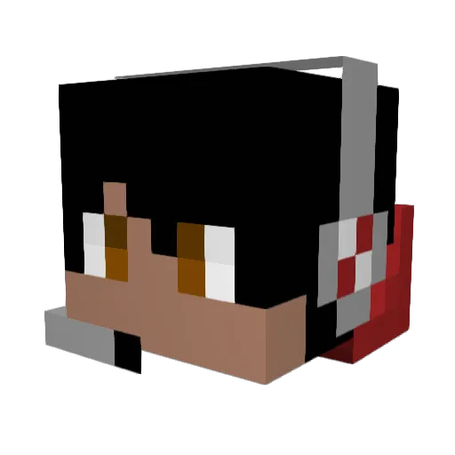 Tayekai Minecraft avatar head, 3D render