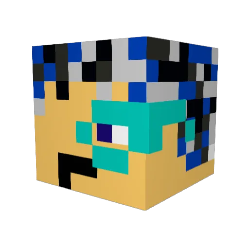 TaylorMake Minecraft avatar head, 3D render