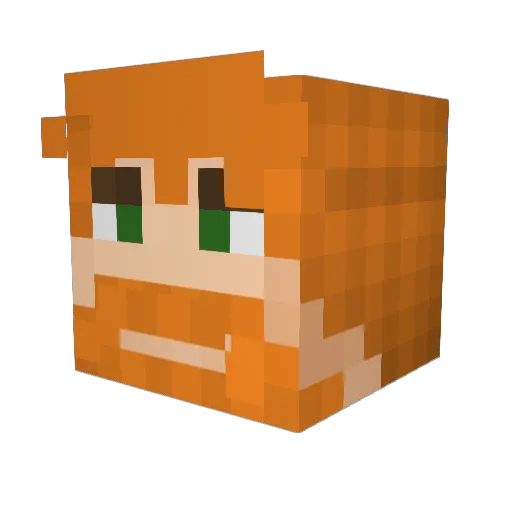 Tazbert Minecraft avatar head, 3D render