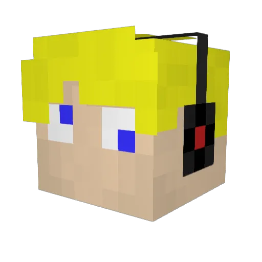TazerGlen Minecraft avatar head, 3D render