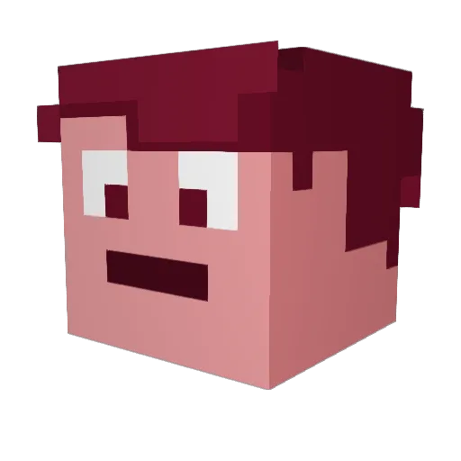 Tazifer Minecraft avatar head, 3D render