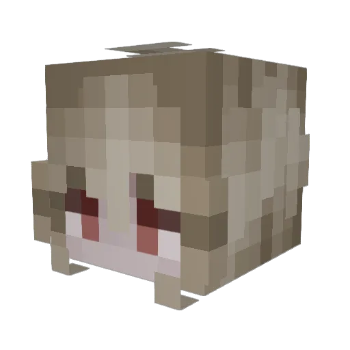 Tazusa Minecraft avatar head, 3D render