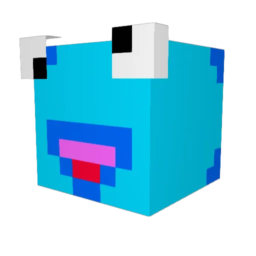 TbFblue Minecraft avatar head, 3D render