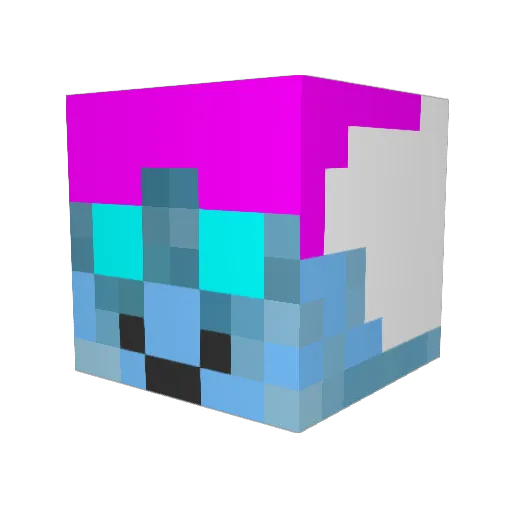 TbaqqU Minecraft avatar head, 3D render