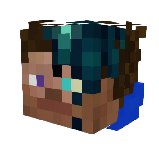 TbcodvSonic Minecraft avatar head, 3D render